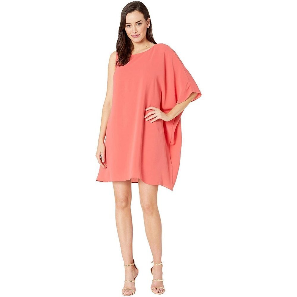 Adrianna Papell Gauzy Crepe One Shoulder Dress